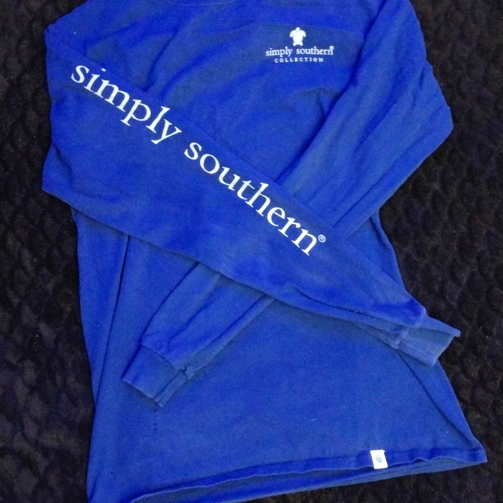 Blue simply southern women's small GUC long sleeve shirt